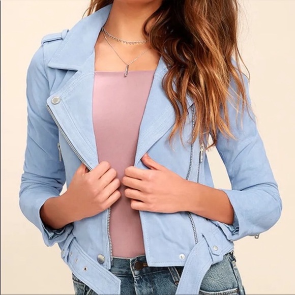 100% Real Suede Leather Motorcycle Biker Jacket for Women by Blank NYC - Picture 2 of 7